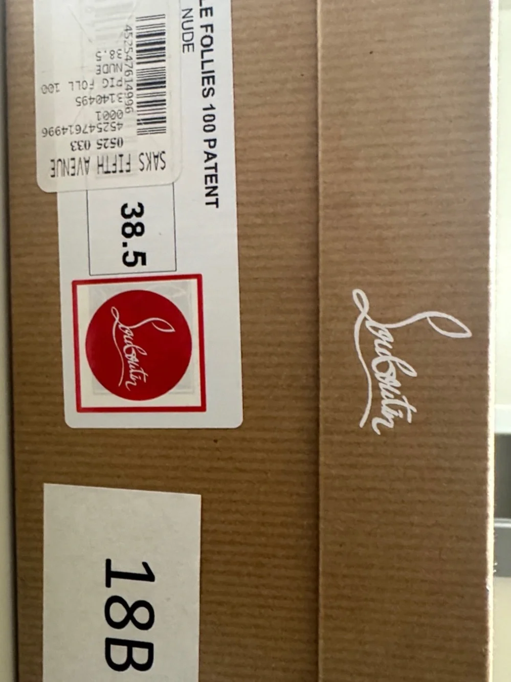 Christian Louboutin Nude Patent Pump, Size 38.5 - Picture 1 of 5